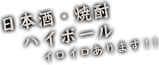 日本酒焼酎ハイボールイロイロあります！！