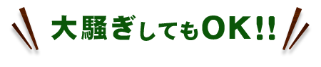 大騒ぎしてもOK！！